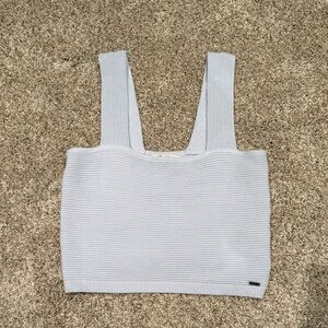 Hollister Light Blue Ribbed Crop Top